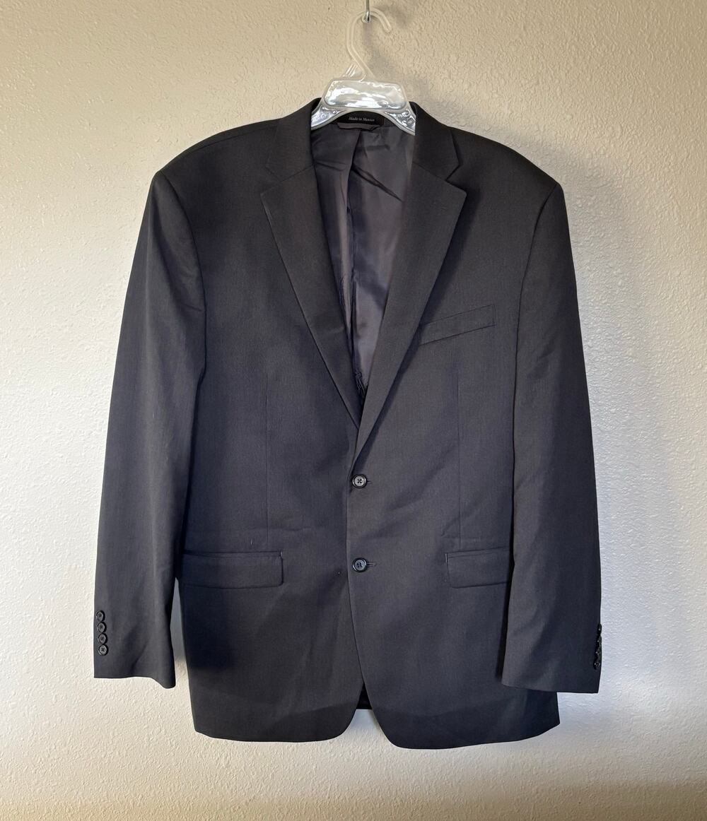 Men’s Lauren Ralph Lauren Wool Blazer Sport Coat Suit Jacket Charcoal Gray, 46L
